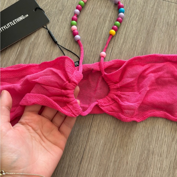 PrettyLittleThing Pink Top with Colorful Beads - Picture 4 of 5